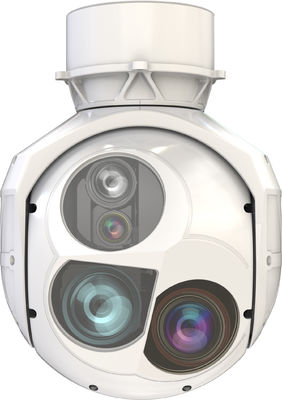 Dia 200MM Two Axis Two Metal Frame EO Pod With Three Sensors For Surveillance System